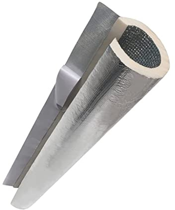 HAIRIT Pipe Insulation Lagging, ID 22mm-65mm, Double Aluminum Foil, Waterproof, Thermal Insulation, Antifreeze, B1 Fire Retardant