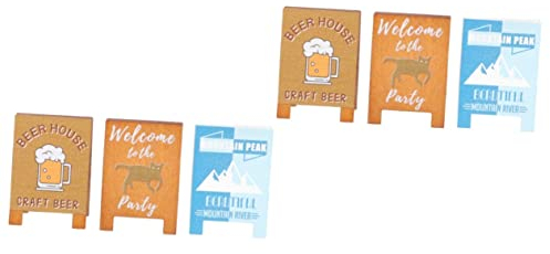 Alipis 6pièces Pince à Message Bois Lot De Clips Décoratifs Pour Bureau Support Photo Créatif Bois Avec Motifs Uniques Chat Iceberg Brasserie