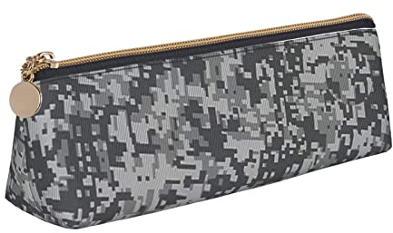 FJAUOQ Federmäppchen Urban Digital Camo Denim Pencil Case with Zipper Durable Portable Pen Pouch Office Storage Bag Travel Toiletry Holder for Women Men