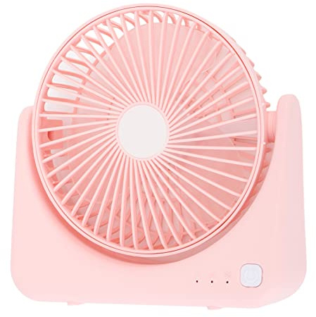 DAUZ Pequeño Ventilador de Mesa USB, Ventilador de Escritorio Portátil USB Alimentado Estilo Simple 30dB Silencioso para el Hogar para el Automóvil (Rosa)