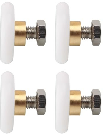 Carkio Lot de 4 roues de douche, roulettes de porte de douche de 19 mm pour porte de douche coulissante en verre de salle de bain