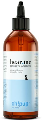oh!pup Pet Care Detergente Auricolare per Pulizia Orecchie Cane e Gatto - Soluzione Fisiologica per Pulire Orecchie Cane - 98% di Ingredienti Naturali - Made in Italy