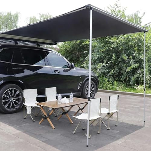 Camper Awning Roof Rack Awning Pull-Out Sun Shade UV50+,Retractable Car Side Awning Weatherproof 4.6x6.6ft Vehicle Awning, Height Adjustable, Suitable for Truck, SUV, Van, Campers (Size : 180x250cm/5