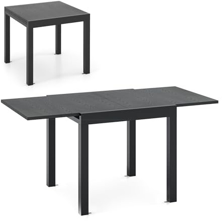KOMFOTTEU Gartentisch ausziehbarer, Esstisch verstellbar von 80-160 cm, Aluminiumtisch wetterfest für 4-6 Personen, Terrassentisch für Hof, Garten, Pool (Grau)