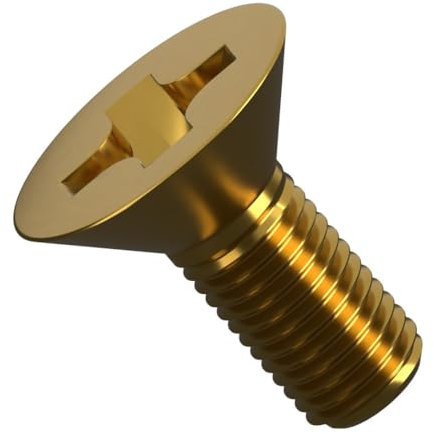 M3 (3mm x 8mm) Brass Phillips Countersunk Machine Screws Metric Flat Head Steel Fully Threaded DIN 965 (Pack of 20) E3D