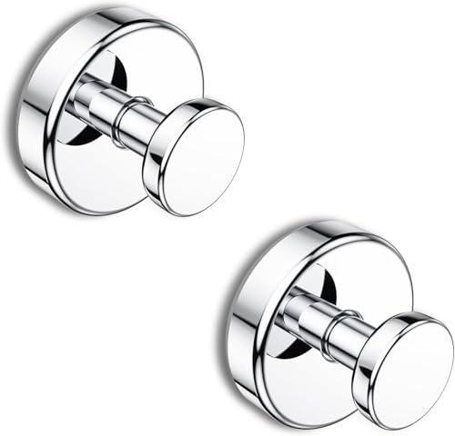 Ganci a ventosa per doccia, ganci per asciugamani rimovibili per bagno, finestra, vetro, porta, parete, accappatoio, confezione da 2, cromati
