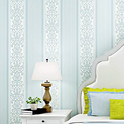 LWLFC Vliestapete Hellblauer Streifen Tapete Wohnzimmer Vliestapeten Tv Sofa Hintergrund Tapete Flur Muster Wall Paper Büro Tapeten Schlafzimmer 3D Moderne Mode