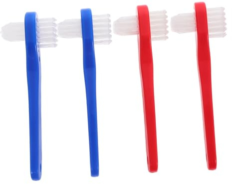 SHERCHPRY 4pezzi Spazzolino Portatile Piccolo Per Protesi Dentarie Set Di Spazzole Per Pulizia Setole Morbide Pulizia Delicata Spazzolino Dentale Da Viaggio