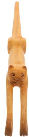 Rascador de Espalda Forma de Gato de Madera Marrón | Uso Doméstico, Masaje de Cuerpo Completo, para Pies y Piernas, Pensado para Embarazadas y Personas Mayores