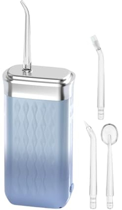 Tragbare Munddusche für Reisen | kabellose Munddusche – mit 4 Schalldämpfern, tragbar, wasserdicht, Tank 200 ml für Implantate