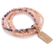 GUSXPPD 4 Stück Edelstein Armband, 4mm Stretch Armbänder, Armband Heilsteine Damen, Perlenarmband, Paar/Freundschafts/Partner Armbänder
