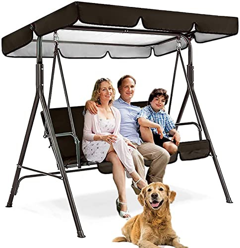 Waterproof Replacement Canopy for Hollywood Swing 210D Oxford Fabric Cover Set for Outdoor Patio Swing Chair Durable Shade and Seat Cushion Perfect for Garden Use