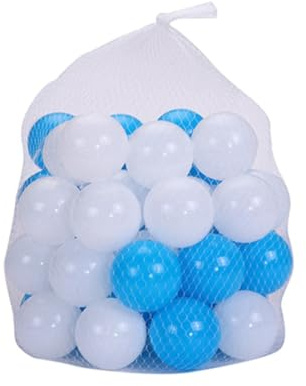 BESPORTBLE Bolas de Océano de Plástico Gruesas 7 Cm para Niños y Bebés, 50 Unidades en Bolsa de Malla, Colores Surtidos, Juguetes Educativos para Piscina, Juego Infantil y Color Aleatorio