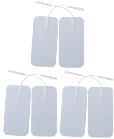 DECOMELODY Almohadillas De Masaje 6 Unidades 5x10 Cm Tela No Tejida Cable y Conector 2.0 Para Alivio Muscular Espalda Cuello y Hombros Terapia Eléctrica Profesional