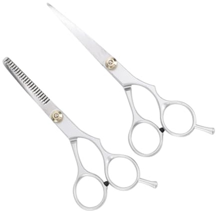 BAZEITFLOW 2 St Hårklippningssaxar Grooming Kit Salongsaxar Barbersaxar Frisörsaxar Hårförtunningssaxar Silver