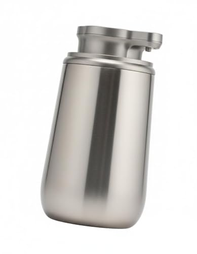foamara Elektrischer Automatischer Seifenspender Edelstahl, Berührungslos & Wiederaufladbar, USB‑C, 300 ml Spender für Flüssigseife, Mattsilber, Hygienisch für Bad & Küche, No Touch Sensor