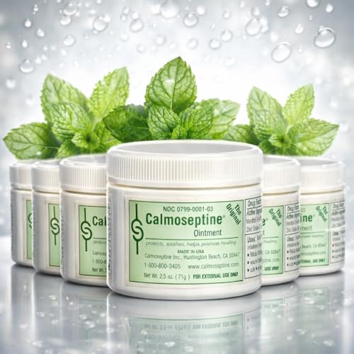 CALVERRA Calmoseptine Ointment 2.5Oz Jar (Pack of 6) - Effective Diaper Rash Cream for Kids & Adults, Instant Cooling Relief From Heat rashes - Large Calmoseptine Ointment for Itching and Rashes