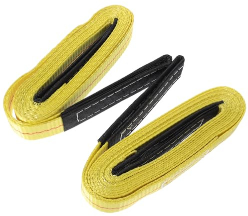 FIXOSHEE Cinghie di Sollevamento in Poliestere 2 Pezzi 25 CM X 3 M Anelli Piatti per Carichi Pesanti Imbracature Resistenti per Sollevamento Mobili e Traino Adatte a Impieghi Gravosi e