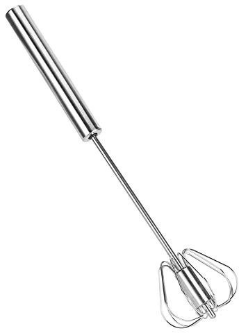Frullino per le uova semiautomatico in acciaio inossidabile Frullatore per latte Utensili da per uova Burro Latte Argento 3 dimensioni (K3328#A (dimensione piccola))