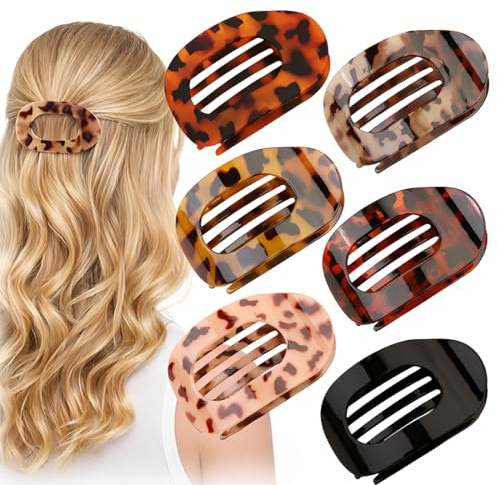 PHYNDR 6 Pièces Pinces plates pour cheveux fins et épais pour femmes, Pinces à cheveux incurvées