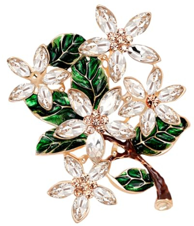 SUPVOX Spilla Fiore Vintage Accessorio per Abbigliamento Elegante Floreale in Lega Smalto a Goccia Unica per Matrimonio e Banchetto