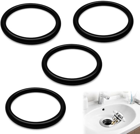 4 Pcs Sink Plug Rubber Seal 38mm Bath Plug Seal Universal Replacement O Ring Gaskets Spare Sink Gaskets Bath Plug for Bathroom Wash Basin Drainplug