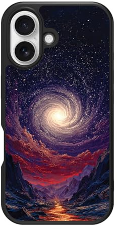 Case Collection Galaxy Space for iPhone 16 Case, Cosmic Vortex | 10ft CoreShock Drop Protection, MagSafe Compatible with 1600g Magnet Hold, Glossy Finish Print, Microfibre Lining, Gift Box