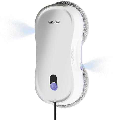 PuRuiKai M8 Automatisk fönstertvättare, fönsterrobot 5600Pa med dubbel vattenspray, fönsterrengörare med smart navigering, fjärrkontroll och trippelsäkerhet för fönster och spegel