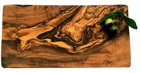 Schneidebrett ELLI, 30 x 15 cm lang, aus Olivenholz, traumhafte Maserung, Handarbeit aus Kreta