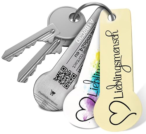 Einkaufswagenlöser „Lieblingsmensch“ (bunt/beige, 2 Stück) – funktionaler Schlüsselanhänger mit Einkaufswagenchip – Schlüsselanhänger Einkaufschip mit 1 Jahr Fundservice – 100% sicher
