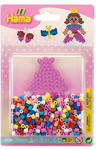Hama Bügelperlen Starter Set Prinzessin 450 Stück Blister, bunt