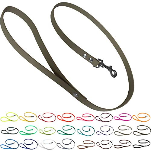 bio-leine Führleine Hundeleine mit Handschlaufe aus Biothane, 19mm breit, schmutz- und wasserabweisend, Leine für Hunde, 1,20 m Military Olive