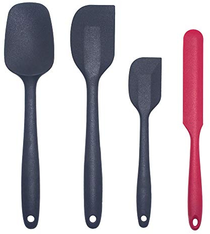 4 PCS Silicone Spatulas for Cooking | Heat-Resistant Ergonomic Spatulas for Baking | Mixing Spoons | Non-Stick Rubber Spatula | Silicone Kitchen Utensils Sets | Dishwasher Safe Bakeware Set
