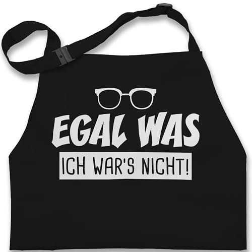Shirtracer Kinderschürze Schürze Kinder Jungen Mädchen - Lustige - Egal was ich wars nicht I - 7-14 Jahre - Schwarz - mal schütze kochschürze für kleinkinder geschenke war's apron malschürze