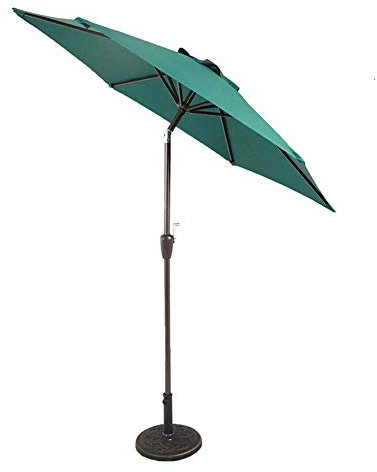 Sywlwxkq Parasols Garden Patio Table Umbrella with Tilt and Crank, Perfect for Outdoor Yard, Beach Commercial Event Market, Camping, Swimming Pool (Color : Dark green)