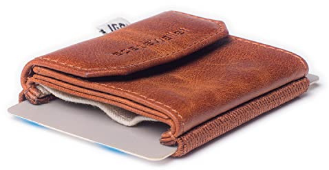 Space Wallet Push Vegan - Mini Cartera para Hombre y Mujer I Monedero pequeño de Piel sintética I Monedero y Tarjetero para hasta 15 Tarjetas de crédito/Tarjetas de Visita, Arctic Snowball