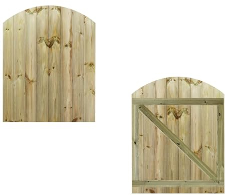 Made to Measure 4ft Wooden Garden Gate, Custom T&G Fully Framed Arch Top Treated Timber Door for Outdoor Pathway Home Access, MAX 120cm High x MAX 90cm Wide