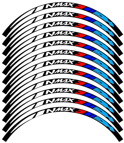 ROANNY Felgenband Reflektierendes Motorrad-Rad-Aufkleber-Naben-wasserdichte Abziehbilder-Felgen-Streifen-Band Für Yamaha NMAX125 Nmax155 Nmax160 (Color : A)
