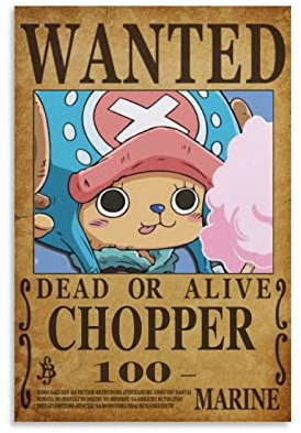Anime Tony Tony Chopper Wanted Poster Dekorative Malerei Leinwand Wandkunst Wohnzimmer Poster Schlafzimmer Malerei, Leinwand Kunst Poster Und Wandkunst Bilddruck Moderne Familienzimmer Dekor 12x18inch