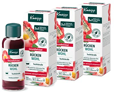 Kneipp Lot de 3 flacons d'huile de bain végétale à la griffe du diable pour le dos 100 ml