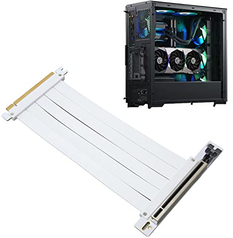 Bewinner 128 Go/bsp PCIE 4.0 X16 Extender, Carte Graphique GPU Verticale Pleine Vitesse PCI-E 4.0 X16 Câble Riser, Câble D'extension GPU Adaptateur à 90 Degrés pour RTX3090, RTX3080 (30cm)