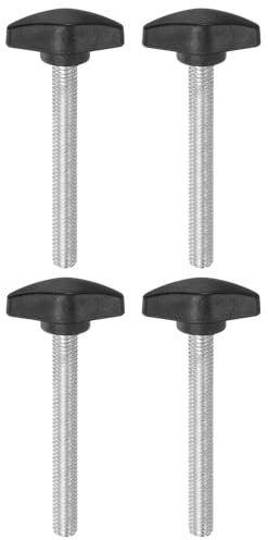 QUARKZMAN 4 viti a testa zigrinata M8 x 60 mm, con impugnatura a T, in acciaio al carbonio zincato, viti per pollice, 36 mm, per rimozione rapida