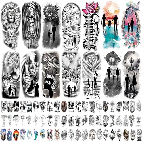 24 Blatt temporäre Tattoos, die im Dunkeln leuchten, Wolf, Löwe, Schädel, gefälschte wasserdichte Tattoo-Aufkleber für Frauen und Männer, winzige Körpertattoos für Rave der Festspiele Party Make-up