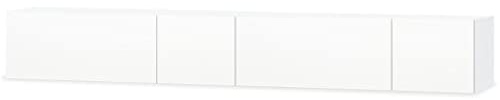 QZZCED Lot de 2 meubles TV en bois - 120 x 40 x 34 cm - Blanc brillant - Pour salon, chambre à coucher