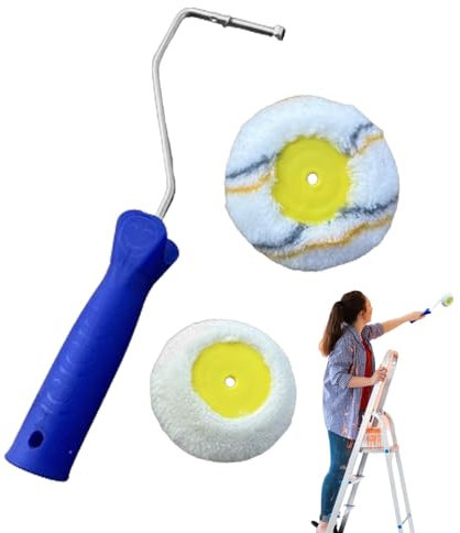 Strumento per dipingere i bordi,Strumento per dipingere gli angoli | Bordatrice a setole dense, rullo angolare per cartongesso, manico comodo - Rullo di ricambio, rullo