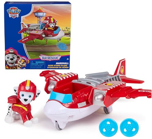 Paw Patrol: Air Rescue Marshall Action Figure & Hero Hydro Airplane Toy with Projectile Launcher & 2 Projectiles, Kids Toys for Boys & Girls Ages 3+