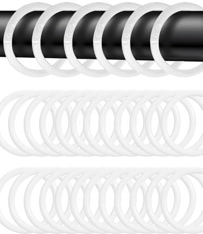 KGDUYC 25 Pezzi Anelli per Tende da Doccia in Plastica a Forma di C - Ganci per Appendere Adatti alla Maggior Parte delle Tende