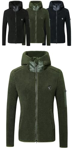 Covalliero - Damen Hoodyjacke | Zipper Hoodie aus Teddy-Fleece | Kapuzenjacke mit 2-Wege-Reißverschluss | Übergangsjacke mit 3 Taschen | Reitjacke | Reitbekleidung in 3 Farben & 6 Größen
