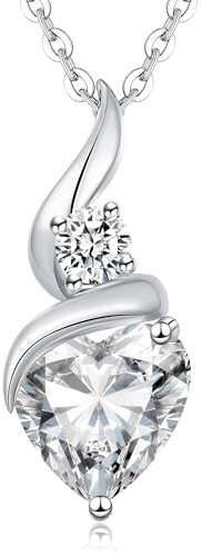 LOUISA SECRET Kette Damen Infinity Herz Anhänger 925 Sterling Silber or Messing mit Rose Gold plattiert Geburtsstein Halskette für Damen Valentinstag Weihnachten Geburtstag für Sie Frauen mama