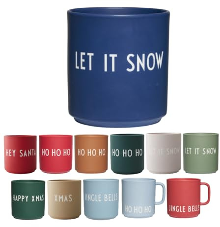 Design Letters Lieblingsbecher LET IT SNOW Weihnachtstasse | Weihnachtsgeschenke für Frauen & Männer | Weihnachtsdeko, Tischdeko | Porzellan Kaffeebecher | Tasse mit Spruch 250 Ml